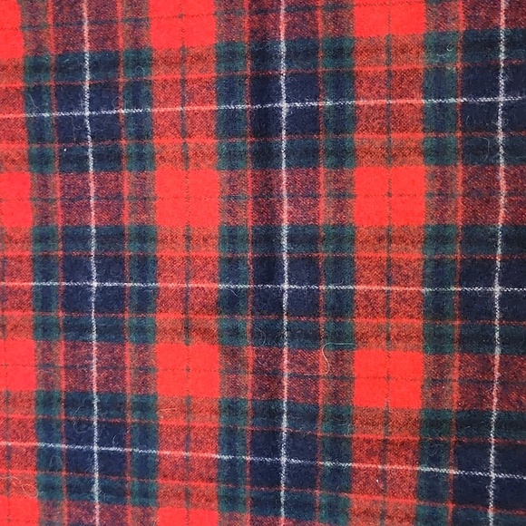Red blue green and white plaid scarf - Picture 6 of 6
